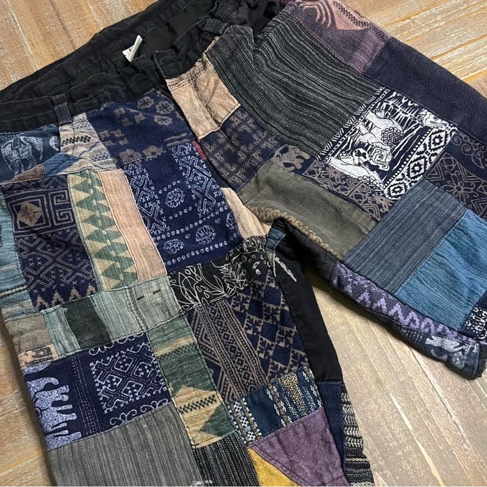 Fainaga Patchwork Multicolor Pants Boho Style Siz… - image 6